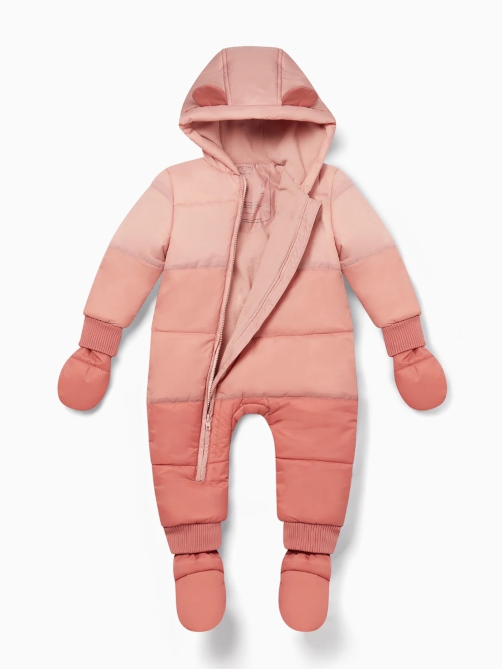 Baby MORI Recycled Waterproof Ombre Snowsuit Blush 6–12M